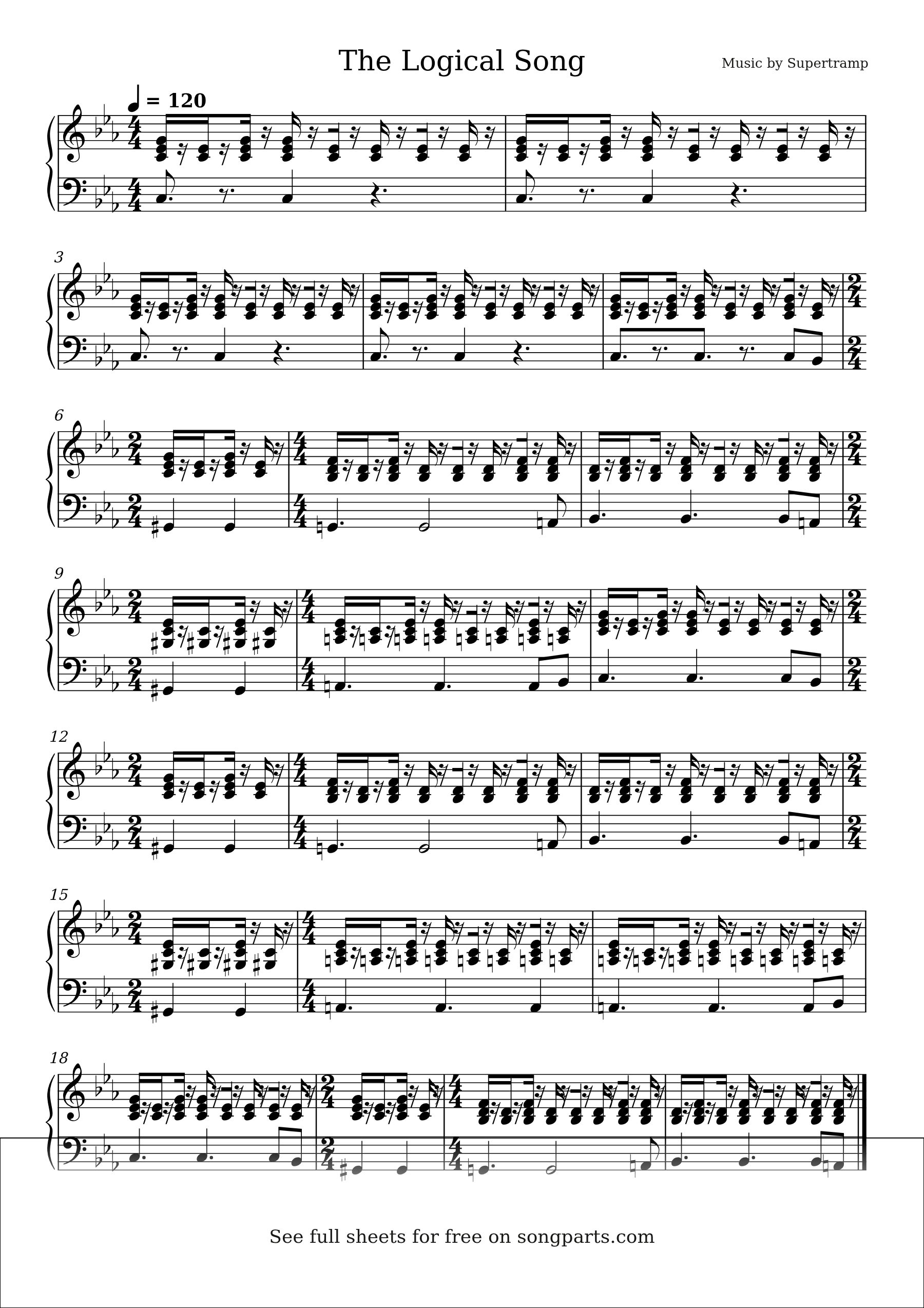 Sheet music preview for The Logical Song by Supertramp