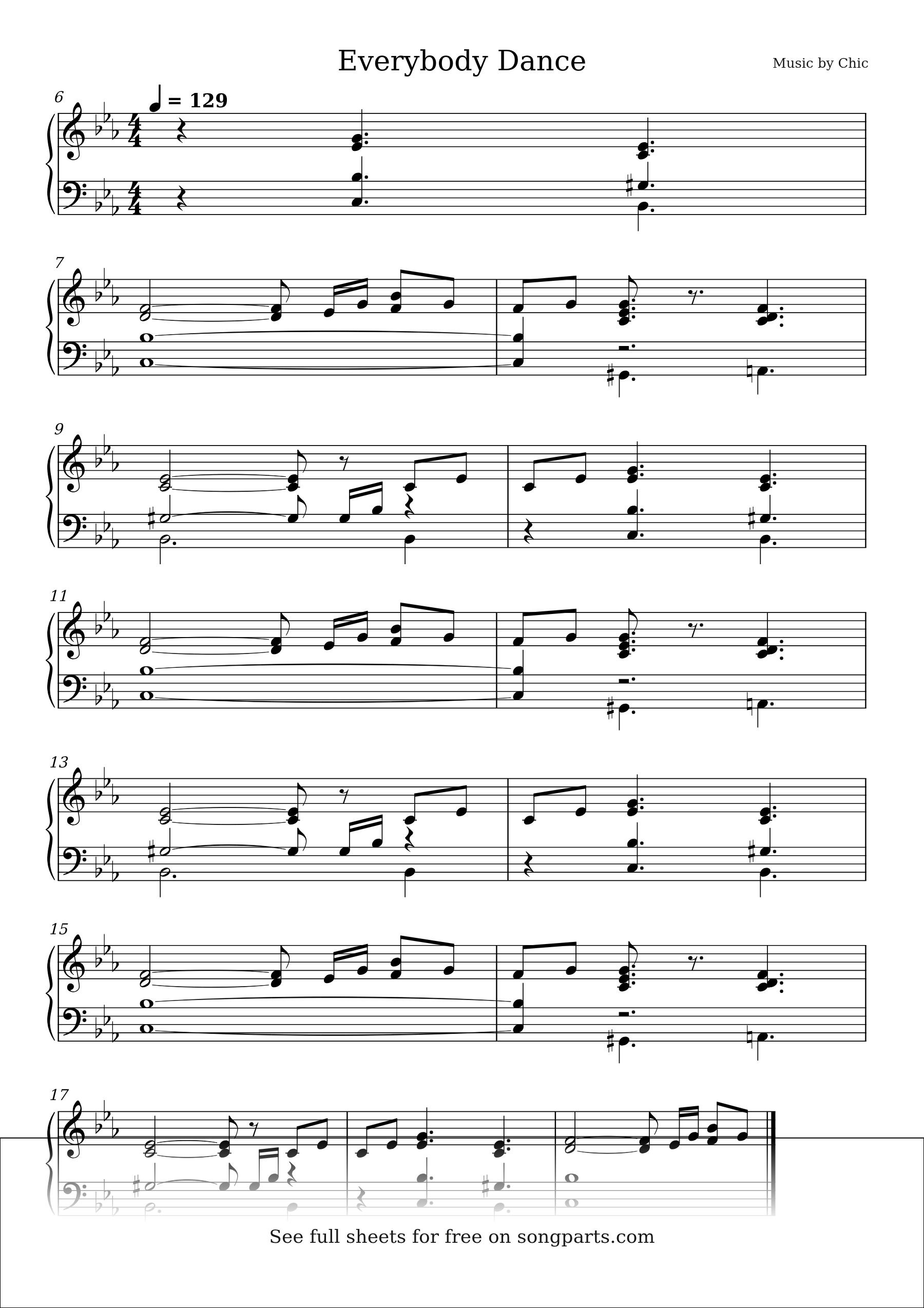 Превью нот Everybody Dance (Chic)