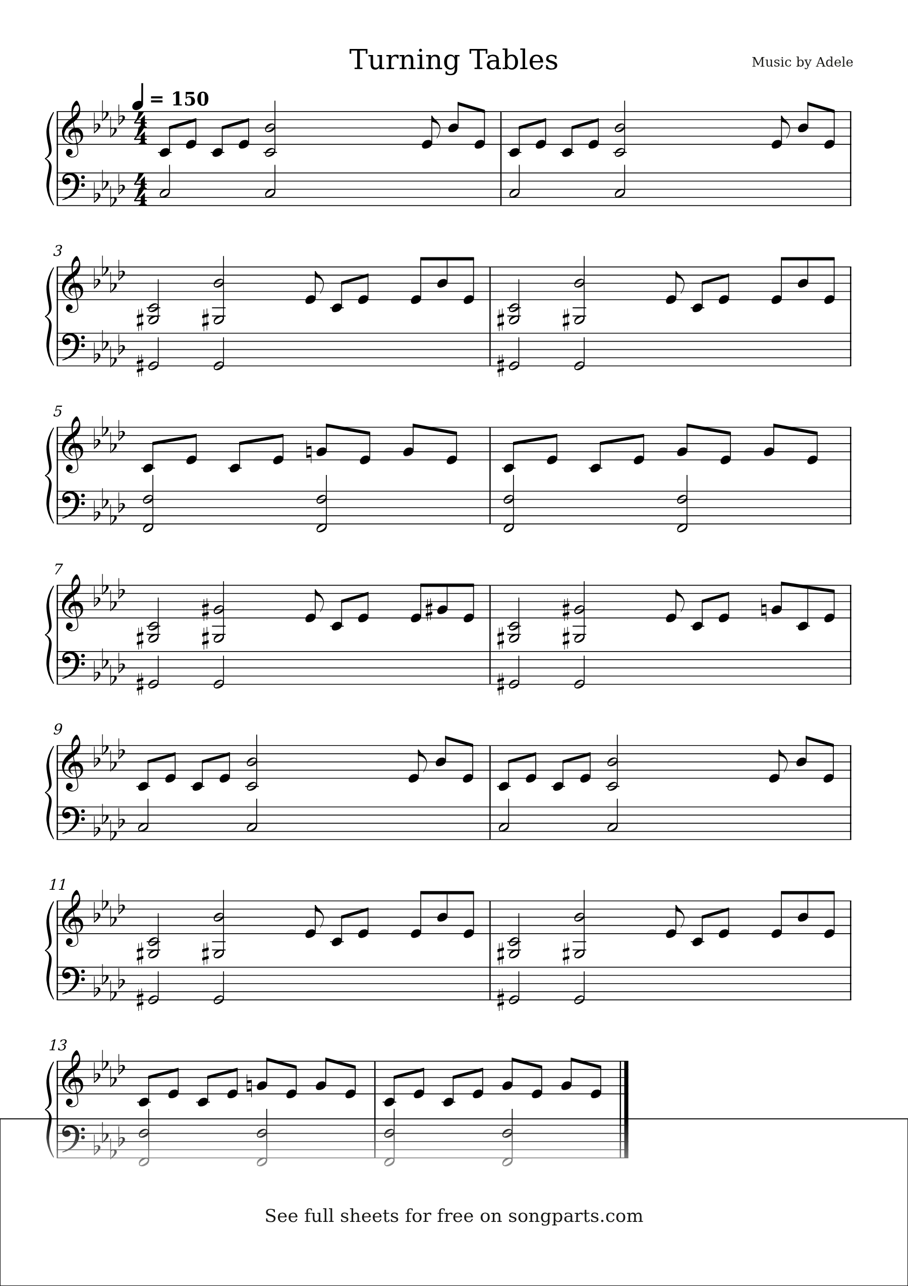 Sheet music preview for Turning Tables by Adele