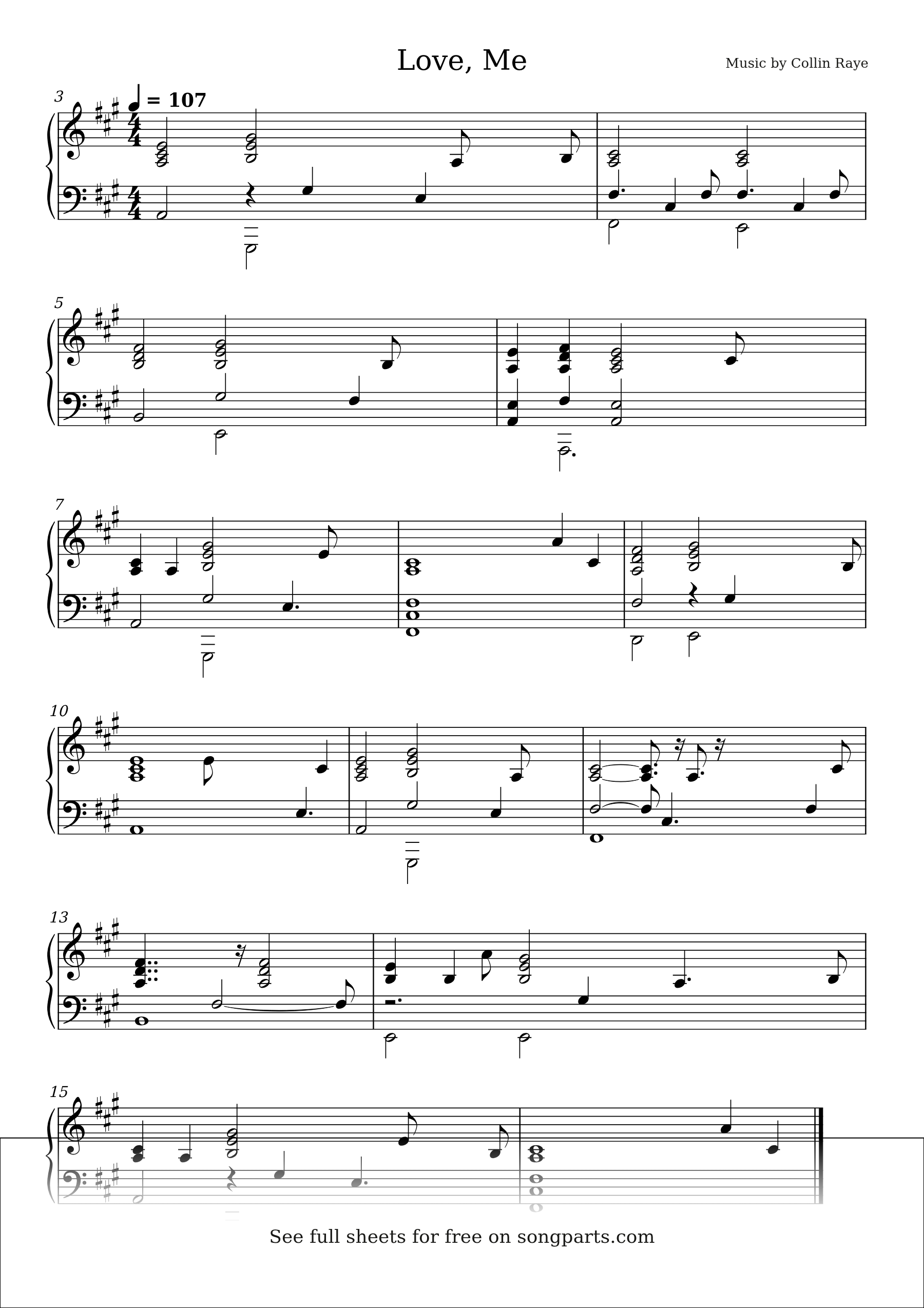Превью нот Love, Me (Collin Raye)