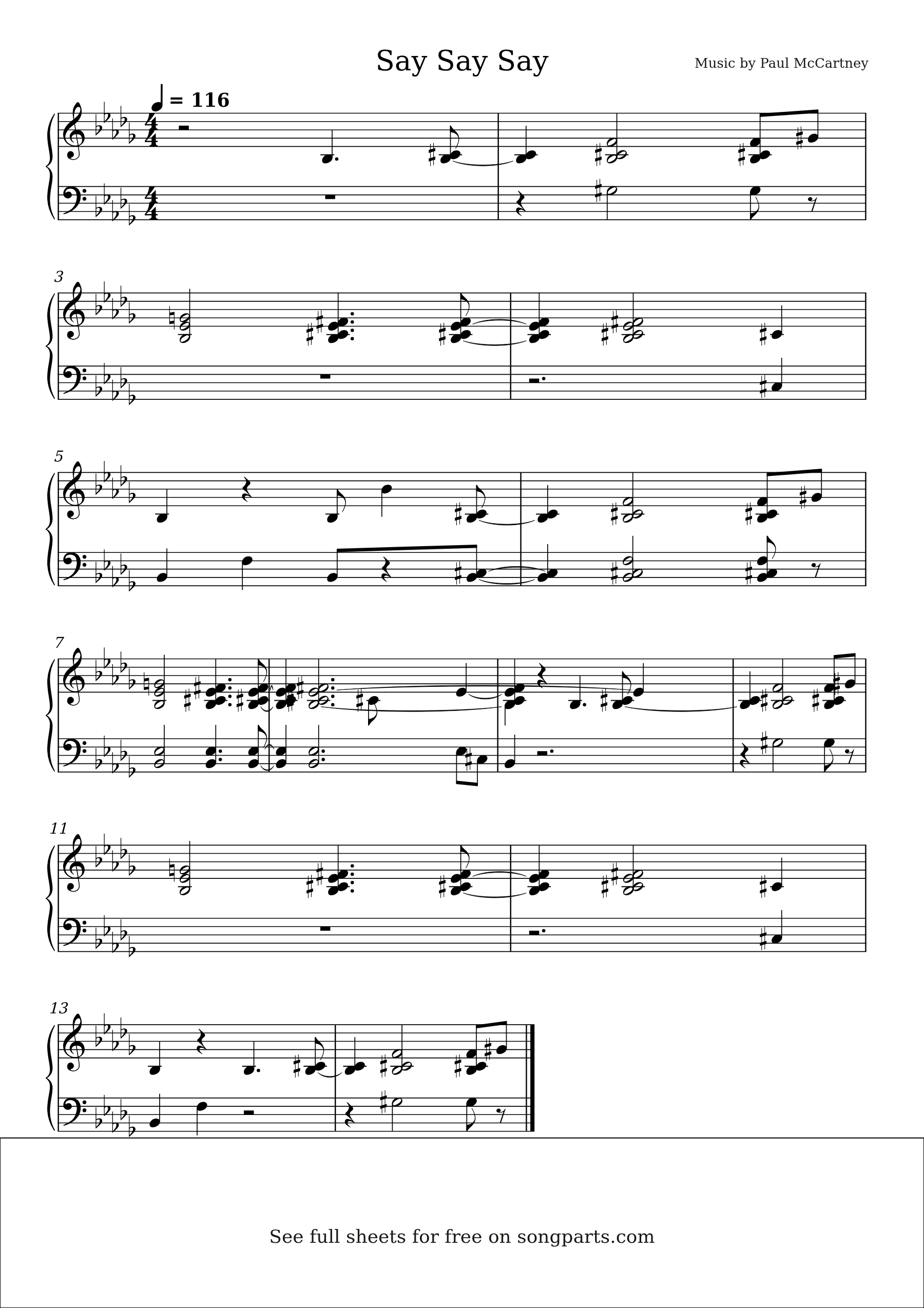 Sheet music preview for Say Say Say by Paul McCartney