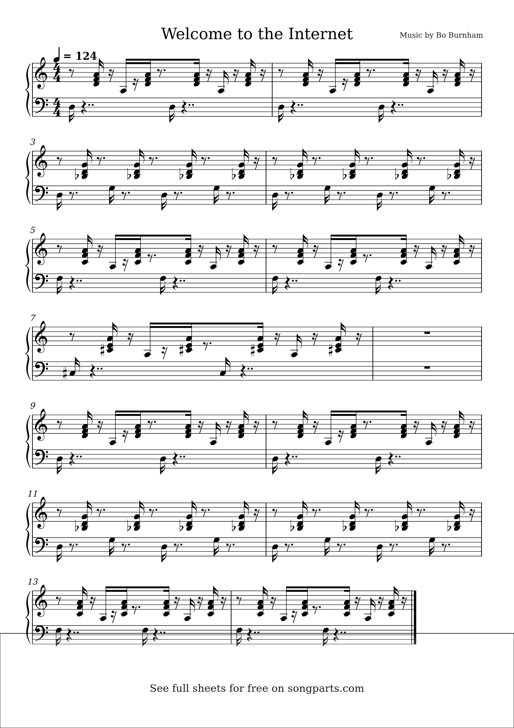 Vista previa de la partitura de Welcome to the Internet de Bo Burnham