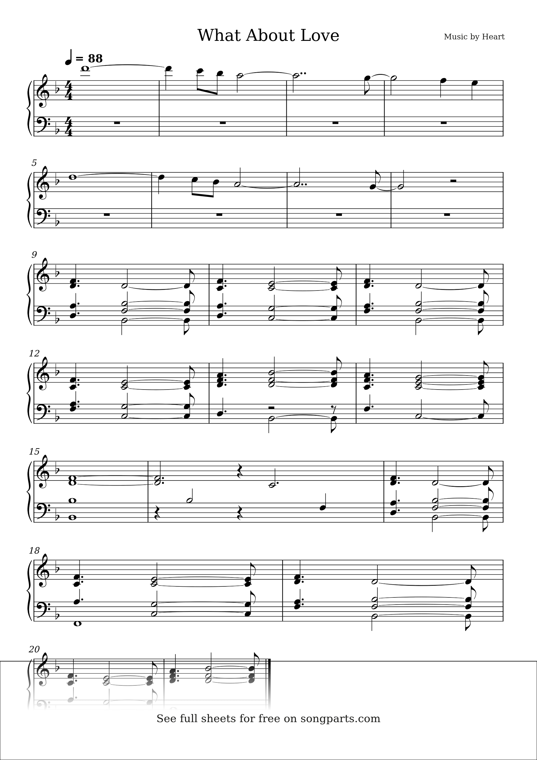 Vista previa de la partitura de What About Love de Heart