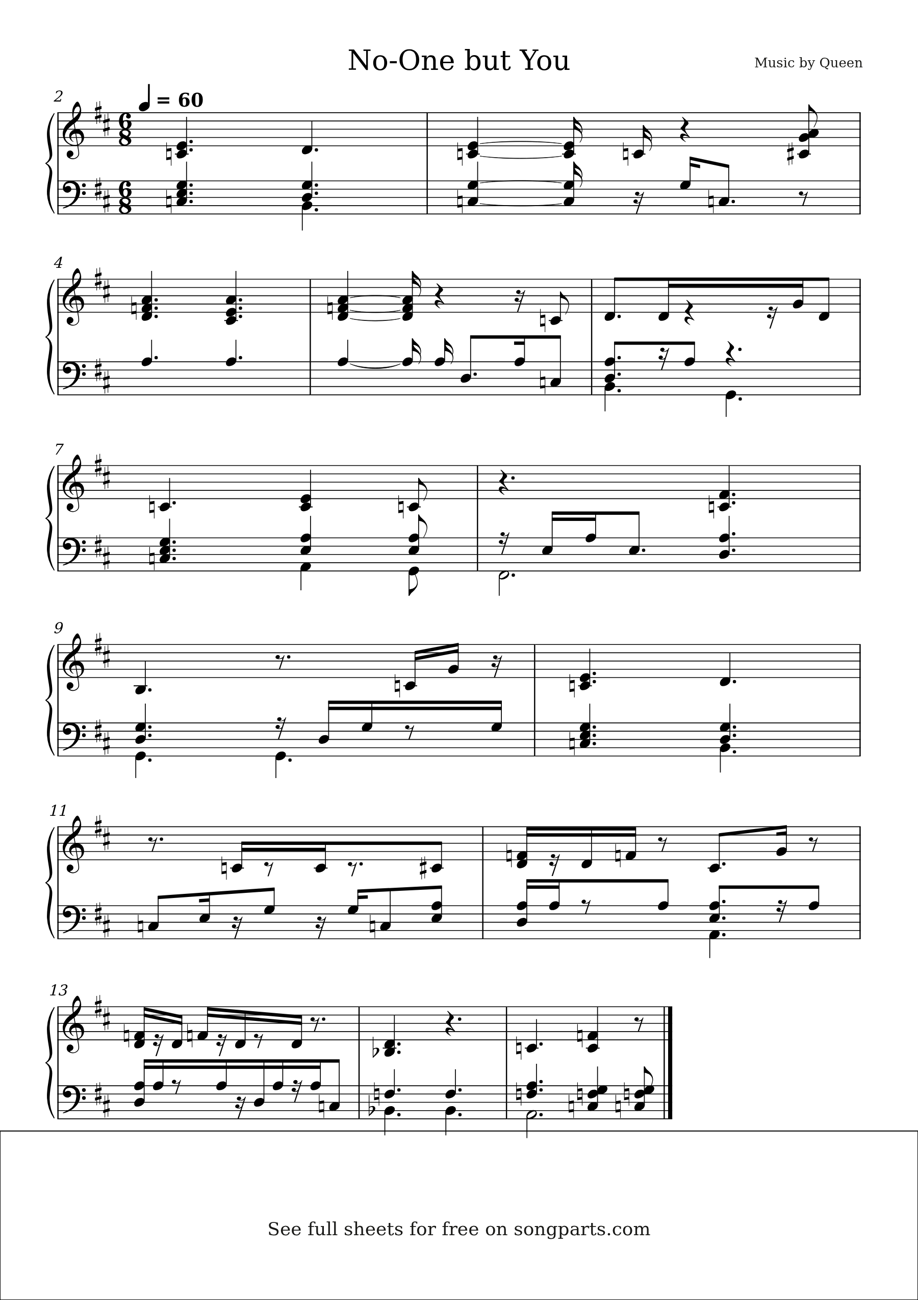 Vista previa de la partitura de No-One but You de Queen