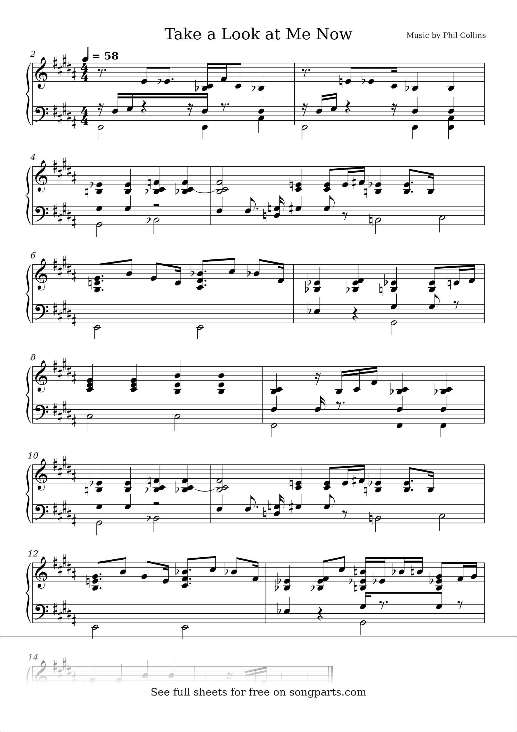 Превью нот Take a Look at Me Now (Phil Collins)