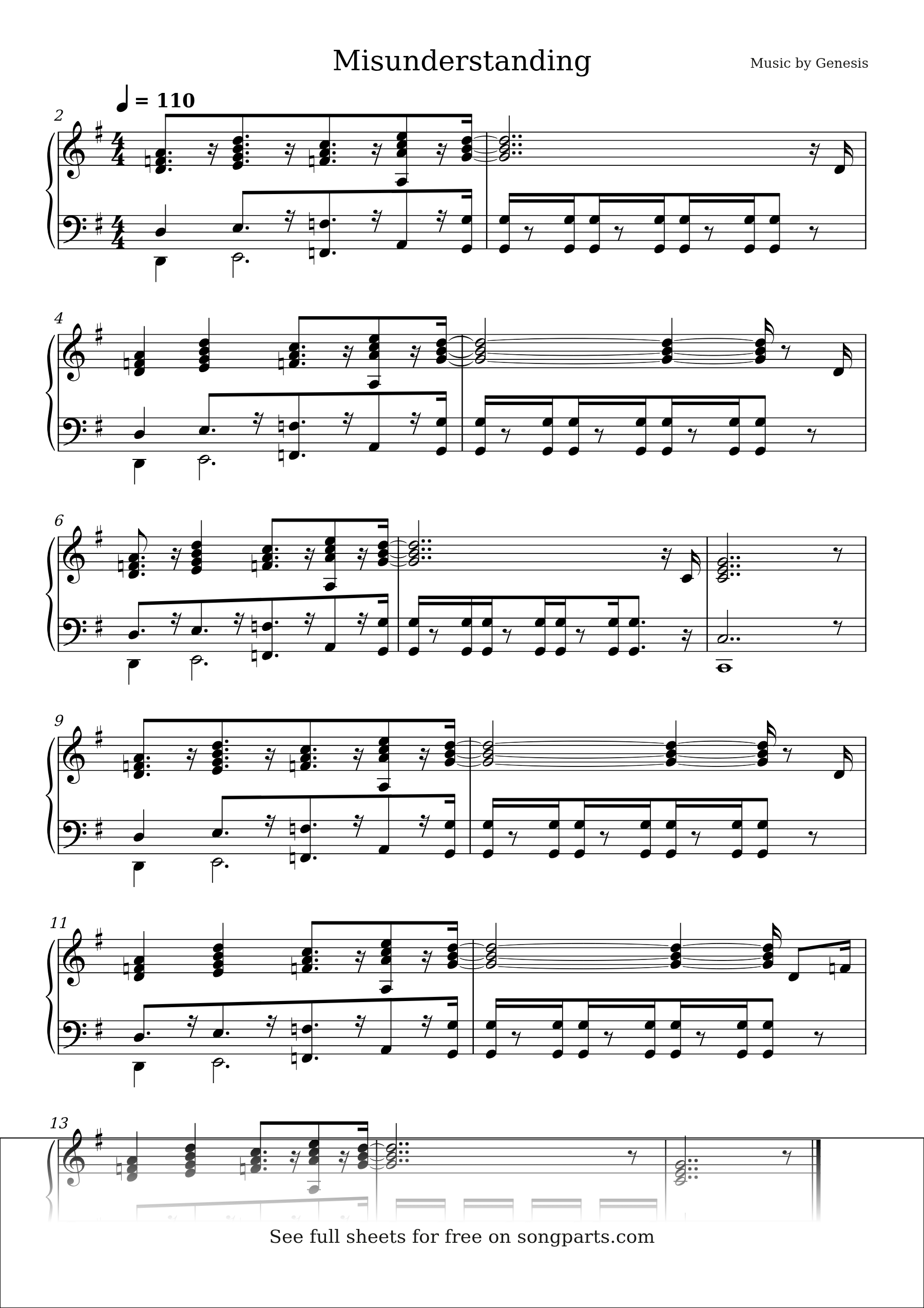 Превью нот Misunderstanding (Genesis)