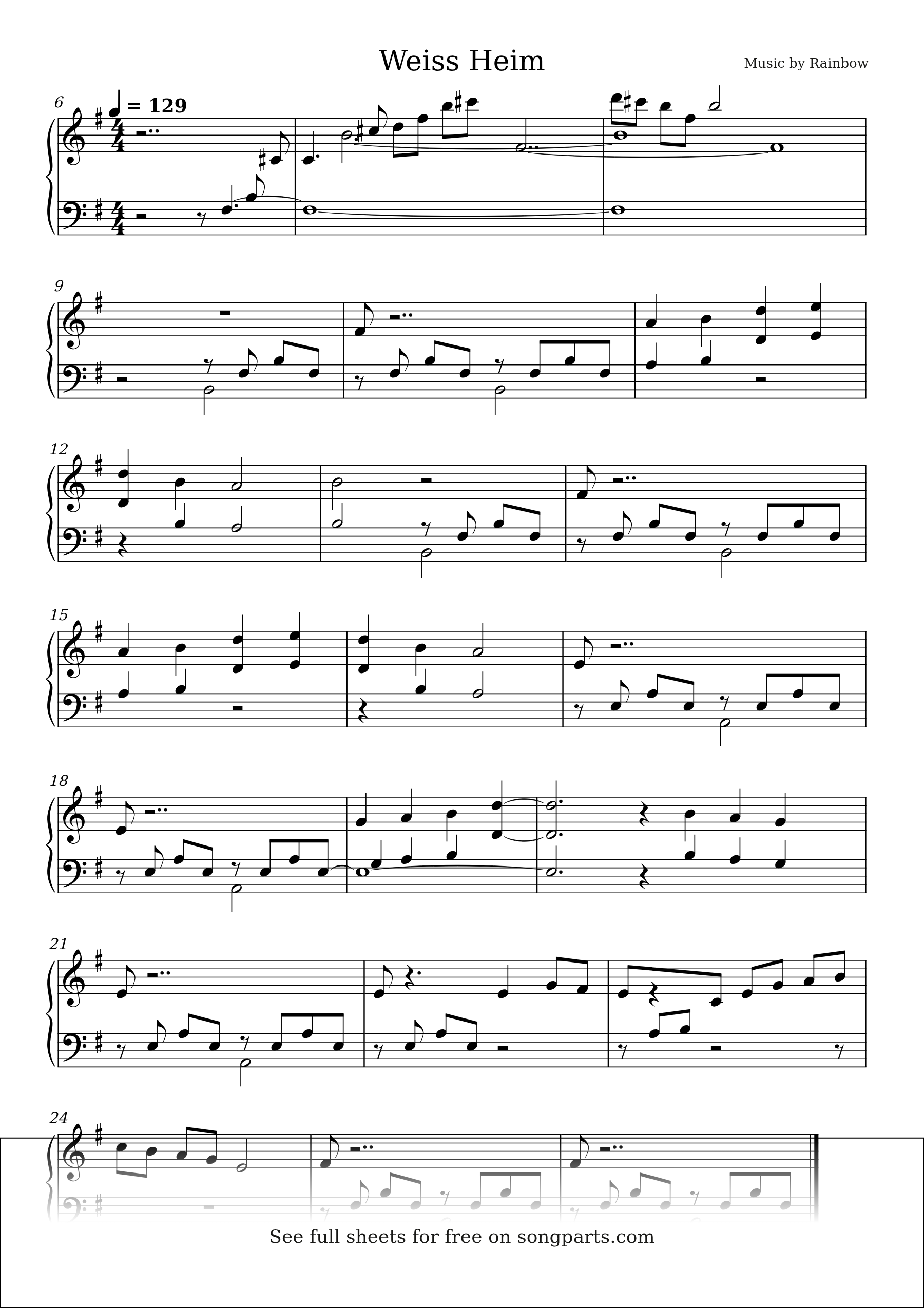 Превью нот Weiss Heim (Rainbow)