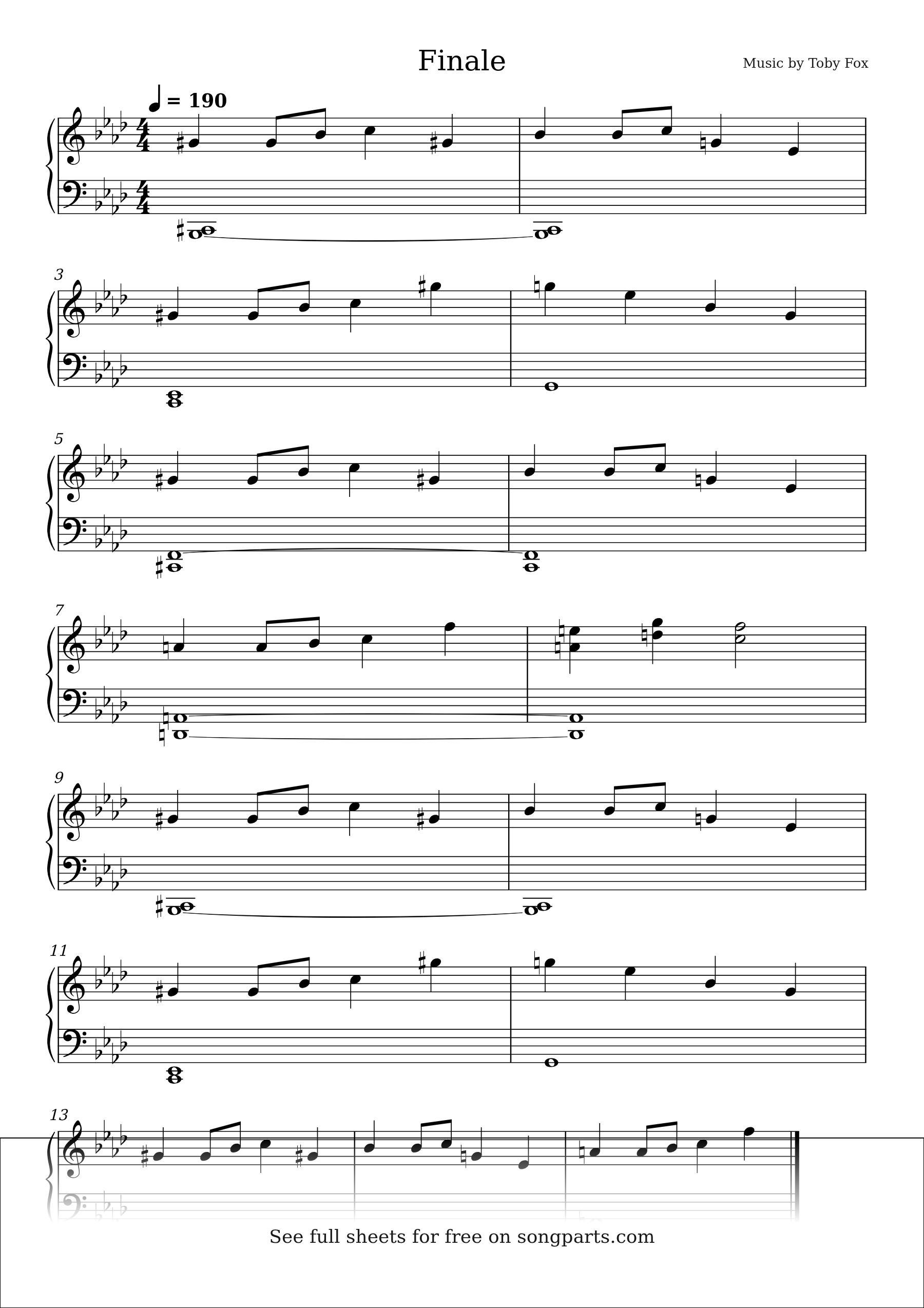 Превью нот Finale (Toby Fox)