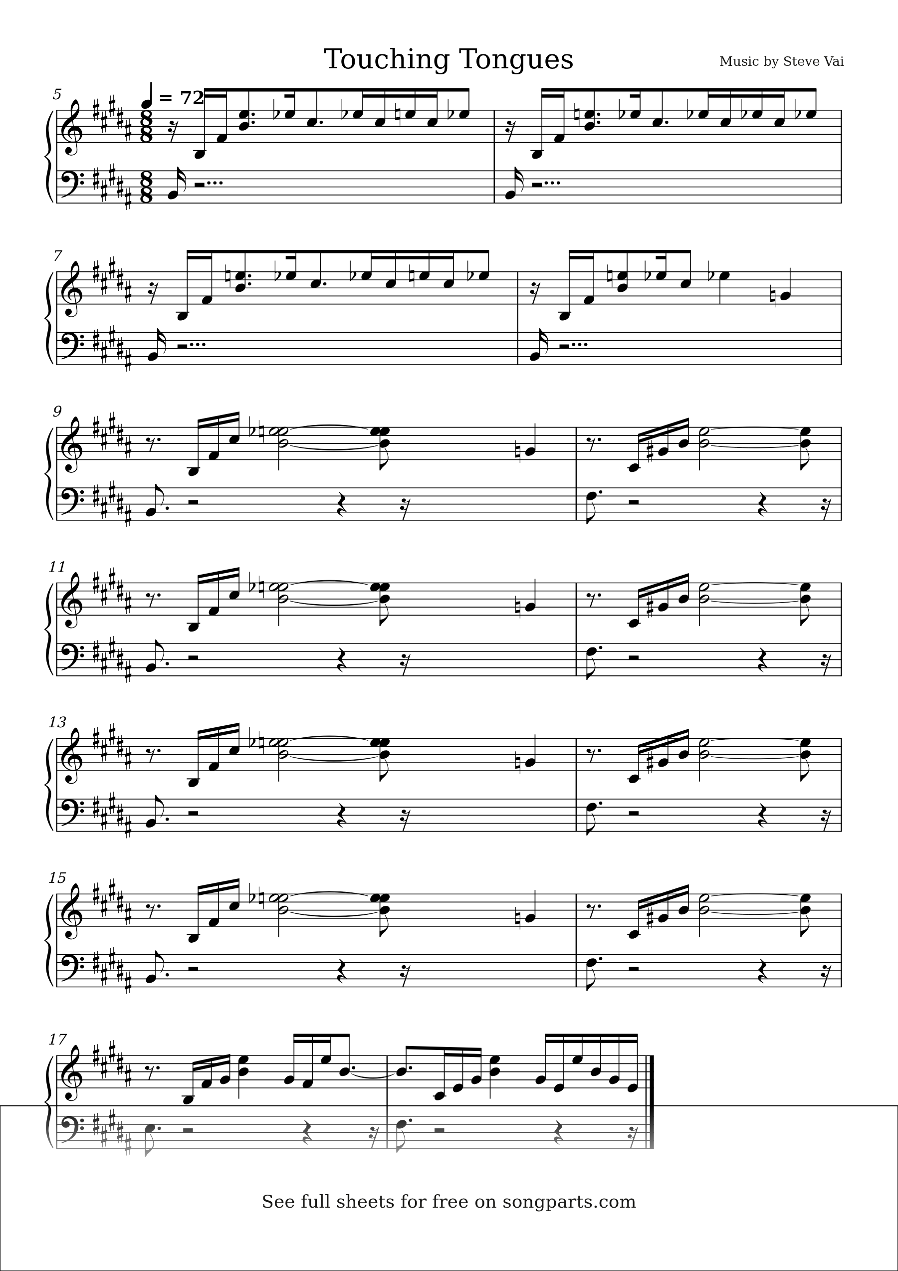 Превью нот Touching Tongues (Steve Vai)