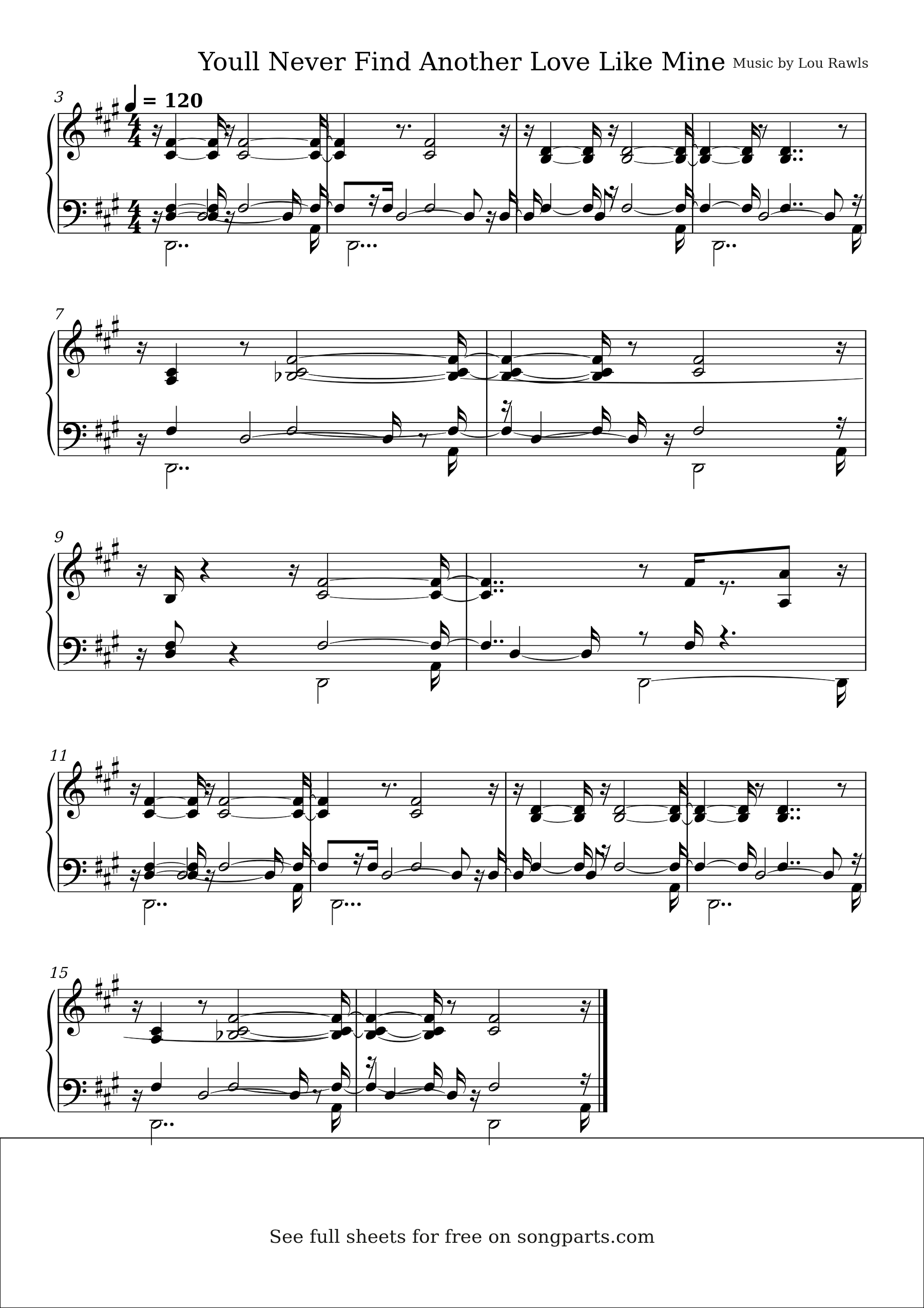 Sheet music preview for Youll Never Find Another Love Like Mine by Lou Rawls
