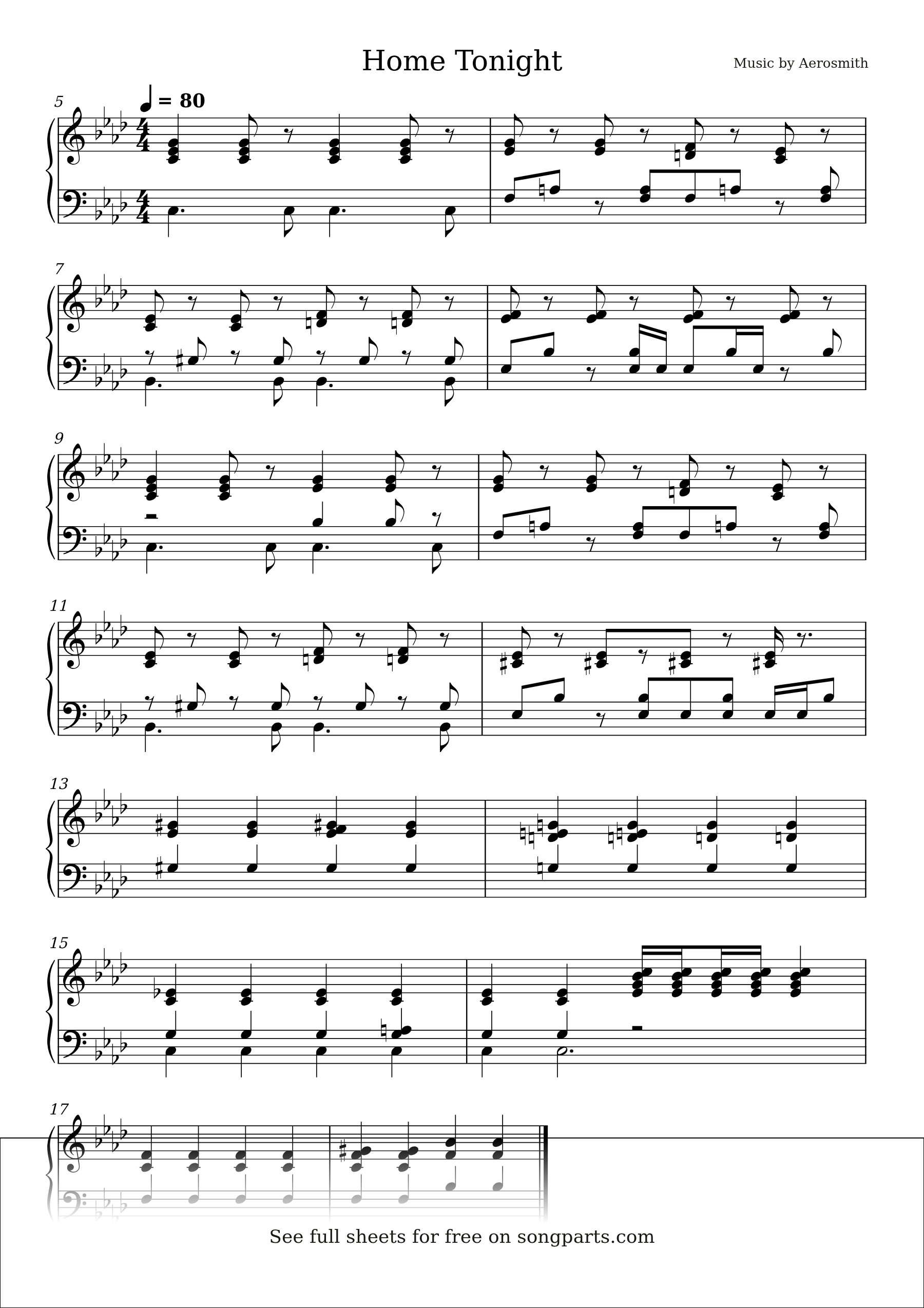Превью нот Home Tonight (Aerosmith)