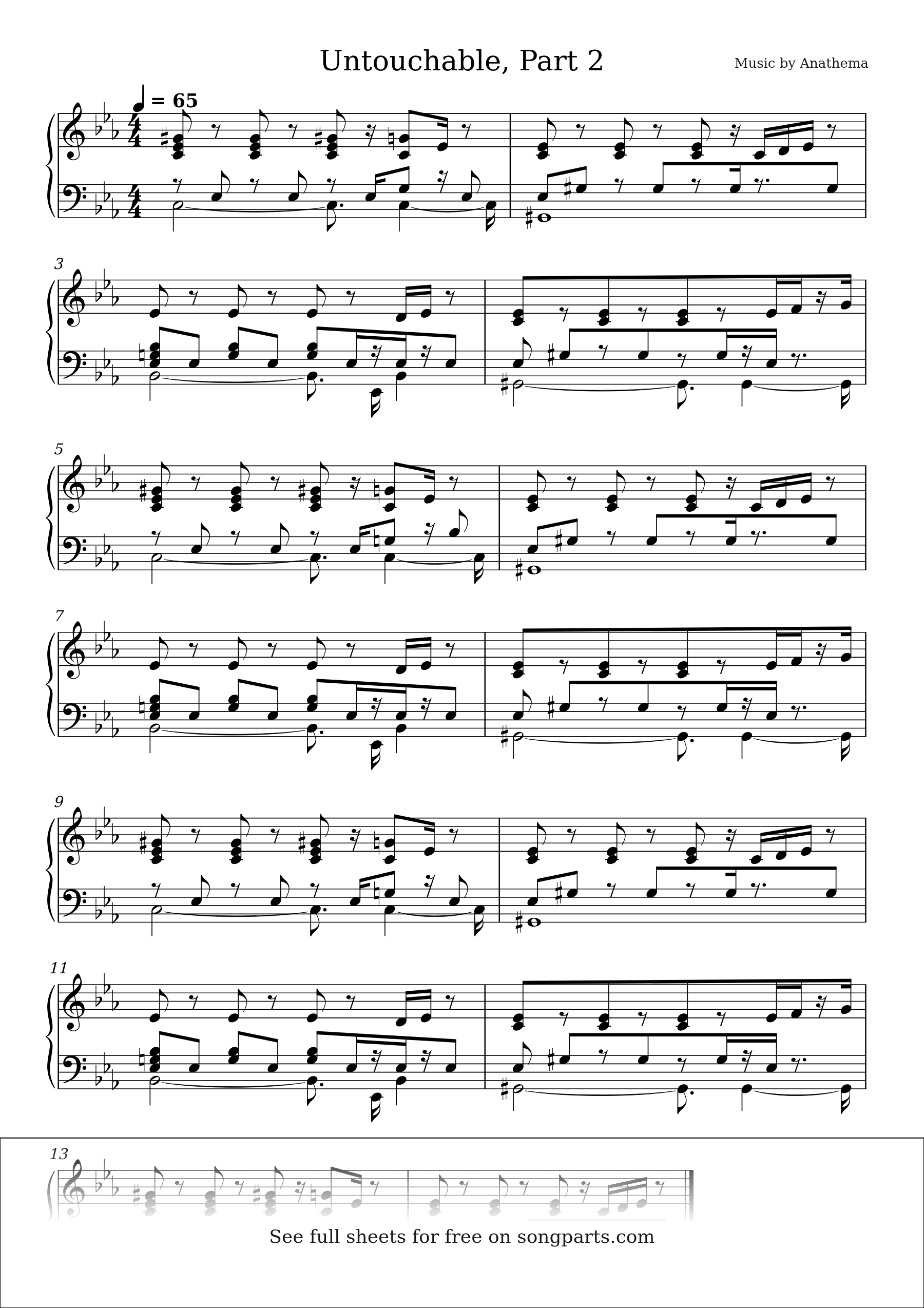 Sheet music preview for Untouchable, Part 2 by Anathema