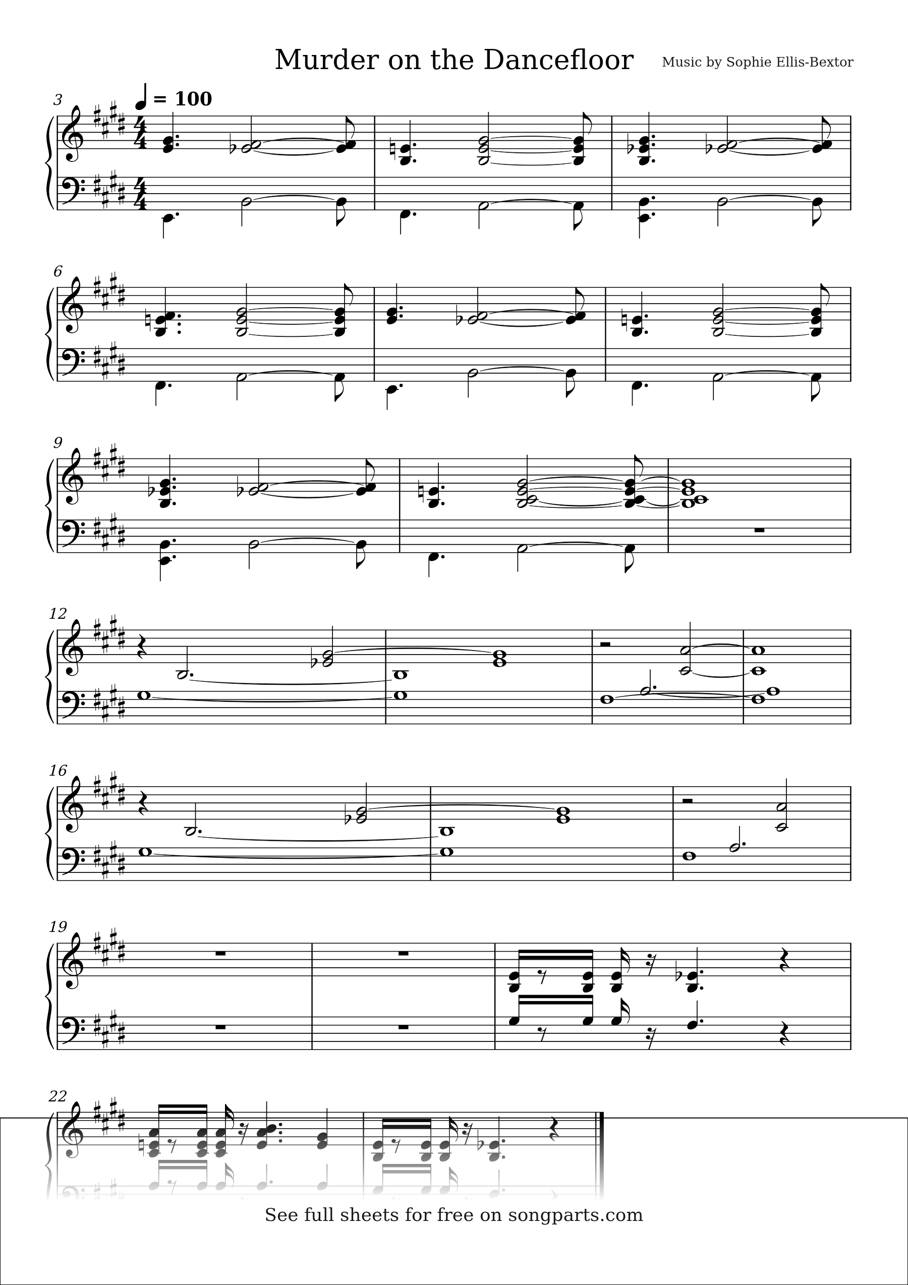 Sheet music preview for Murder on the Dancefloor by Sophie Ellis-Bextor