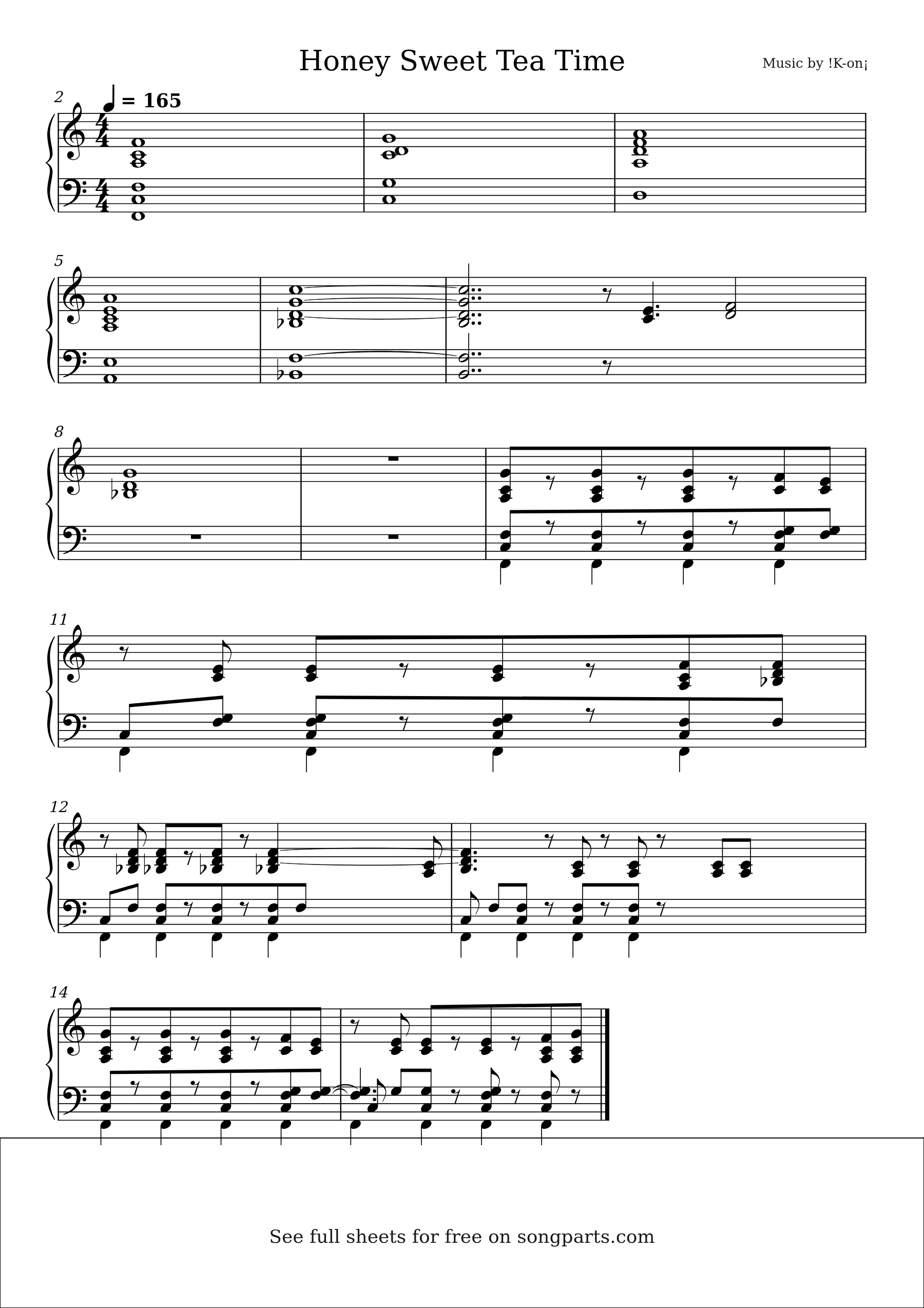 Превью нот Honey Sweet Tea Time (!K-on¡)