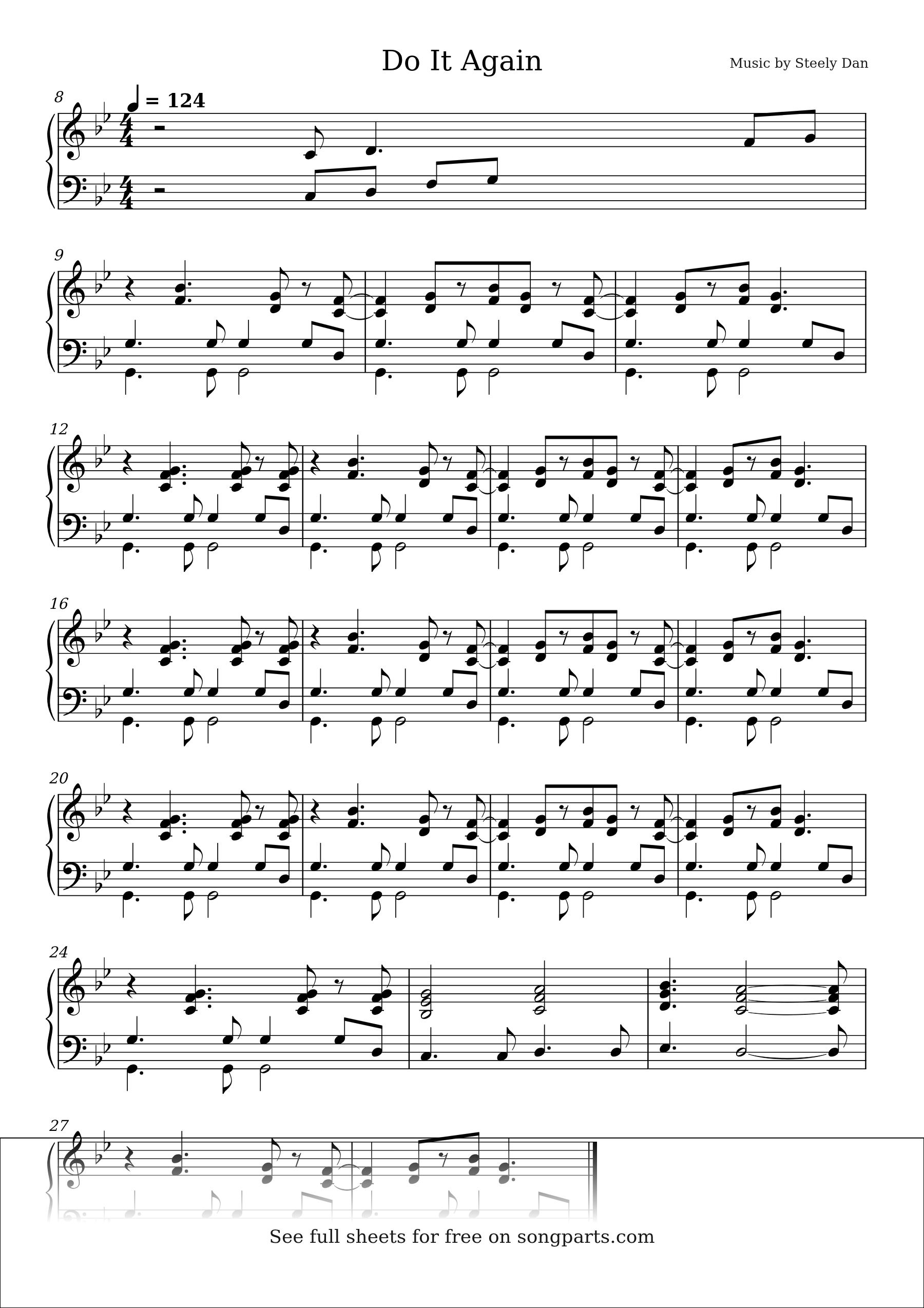 Vista previa de la partitura de Do It Again de Steely Dan
