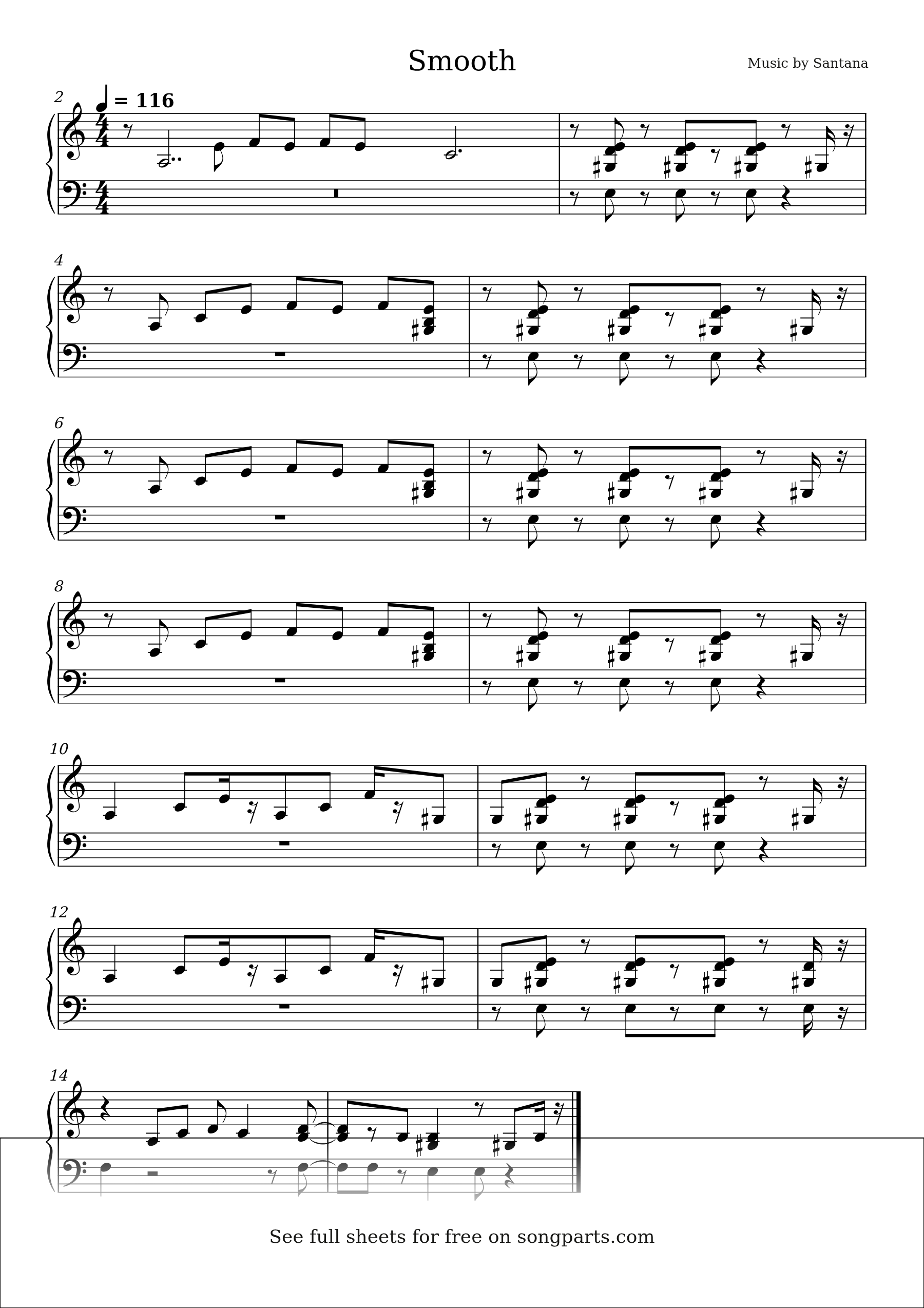Превью нот Smooth (Santana)