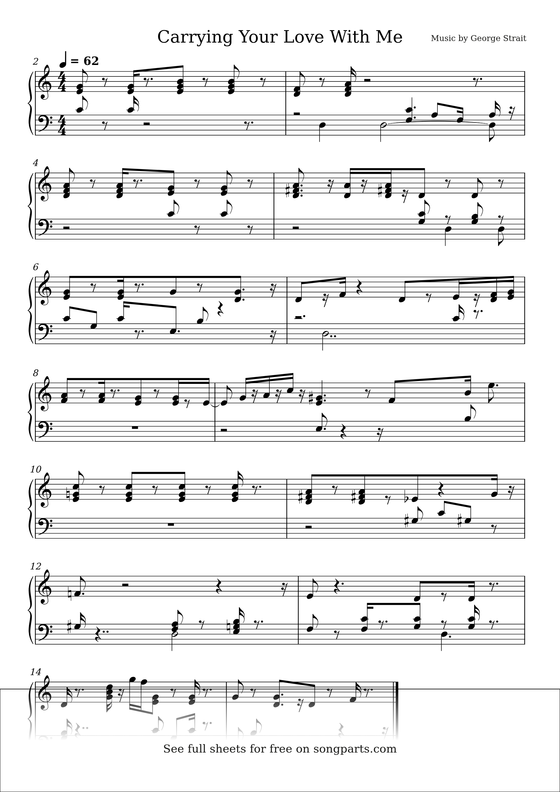 Sheet music preview for Carrying Your Love With Me by George Strait