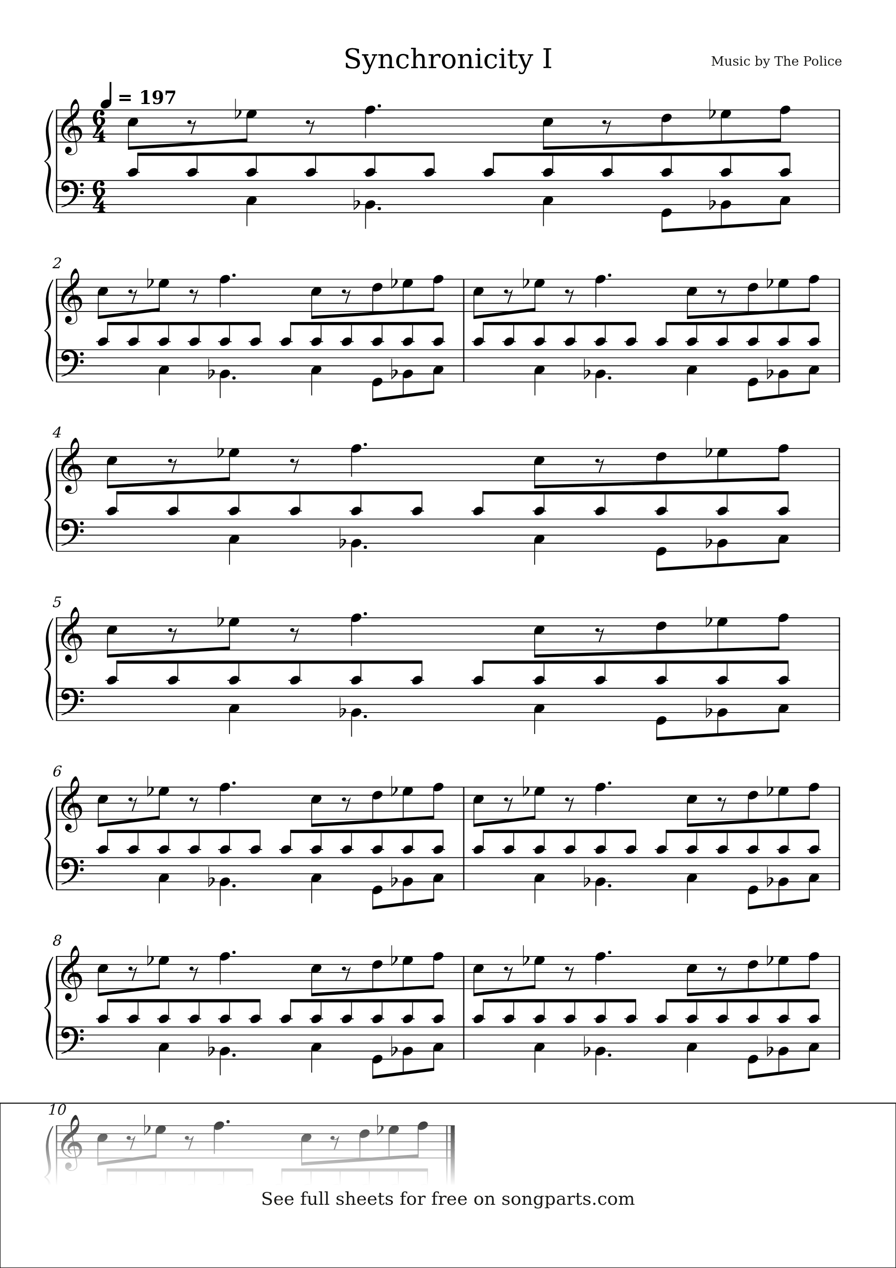 Sheet music preview for Synchronicity I by The Police