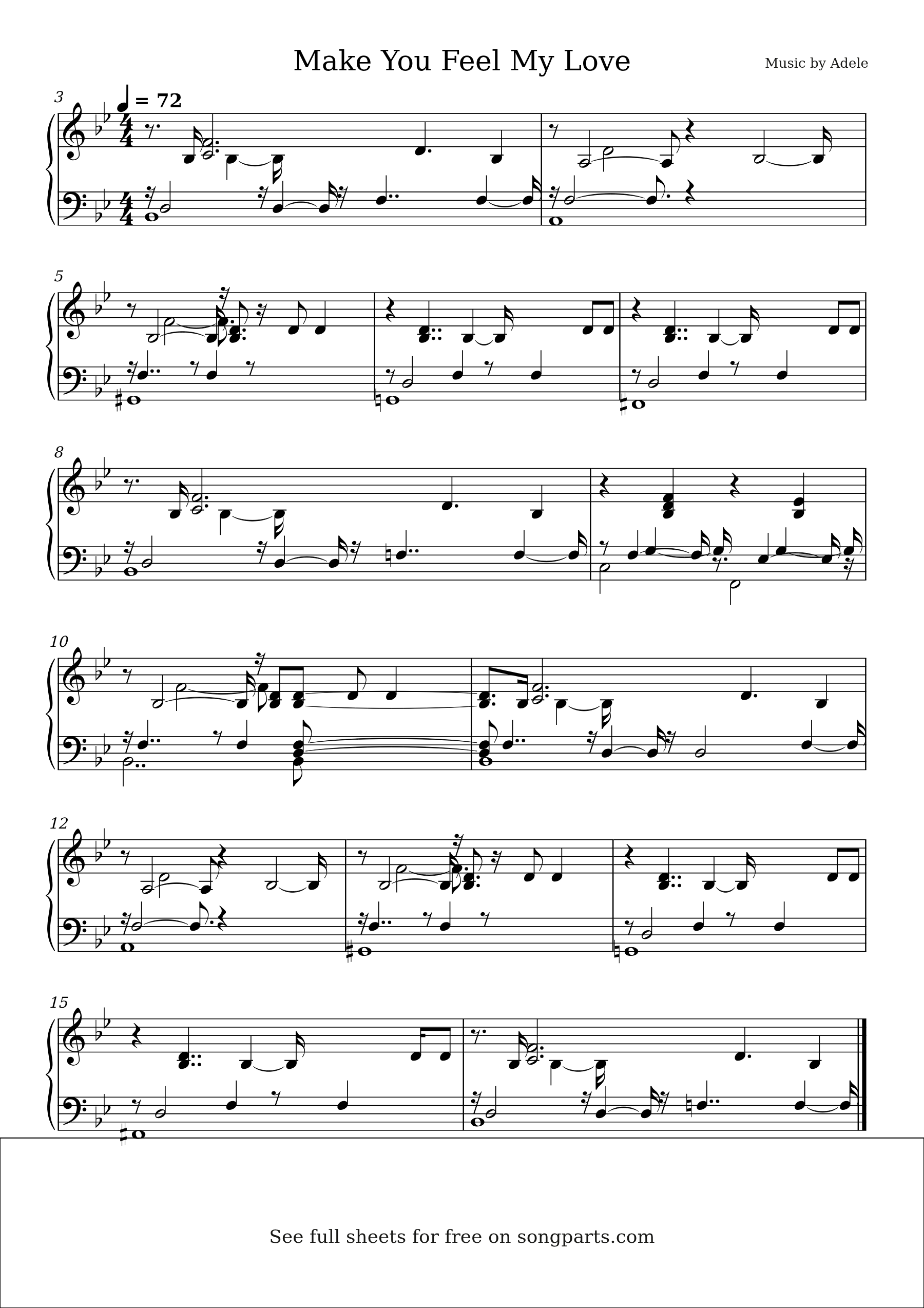 Vista previa de la partitura de Make You Feel My Love de Adele