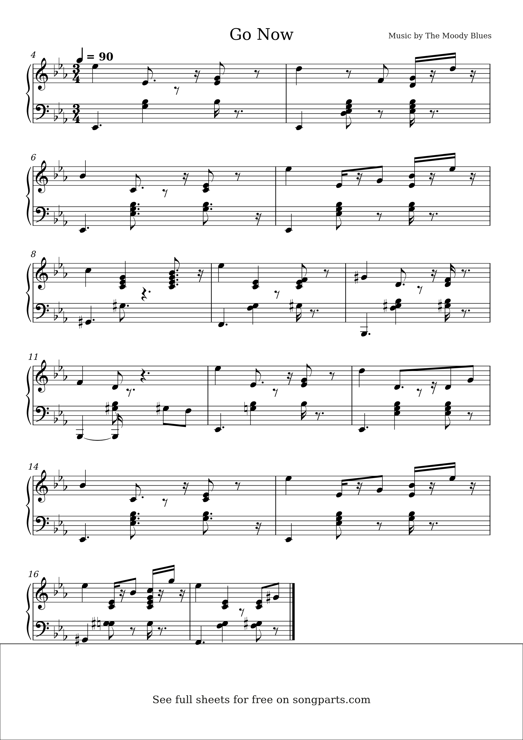 Превью нот Go Now (The Moody Blues)