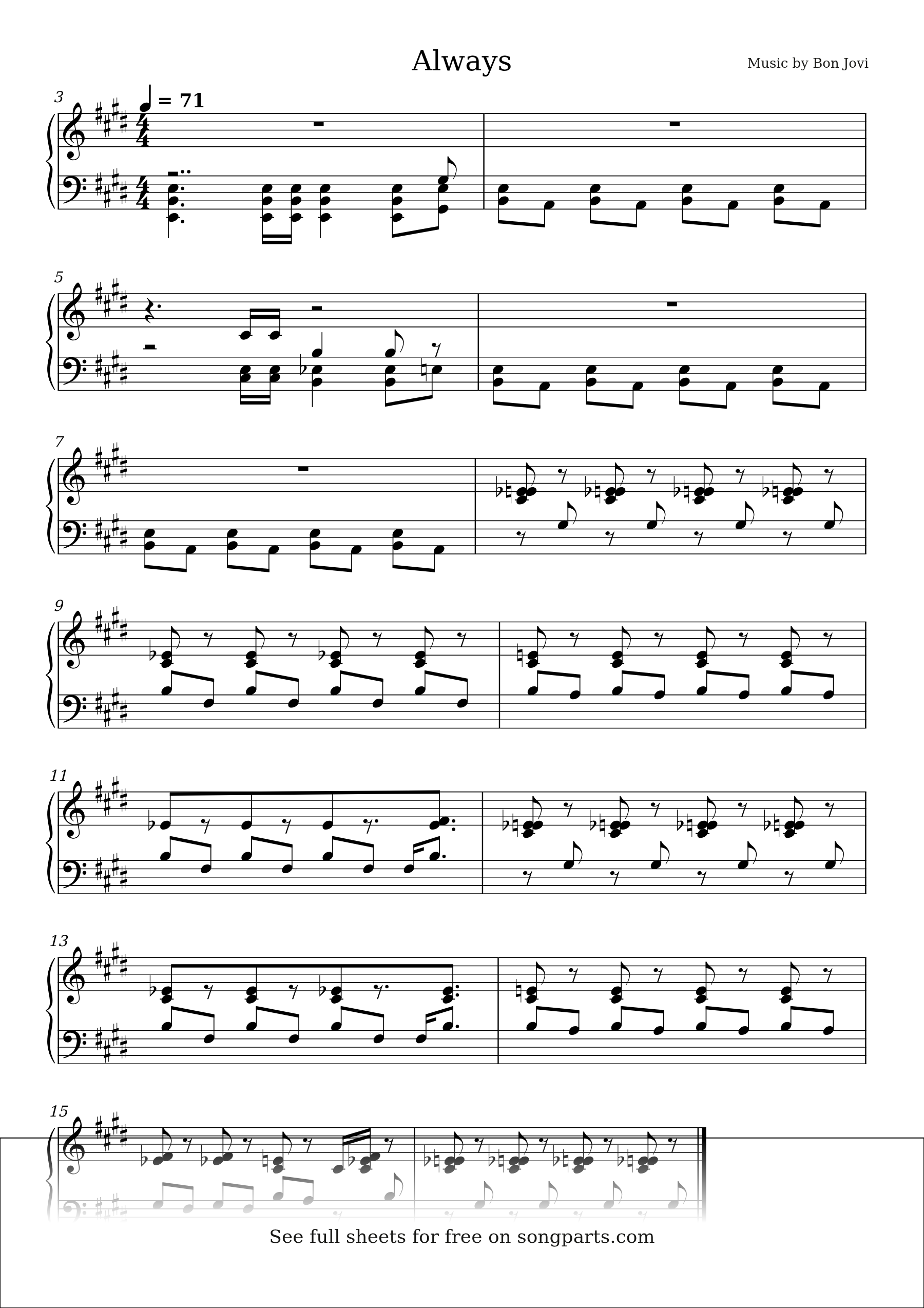 Превью нот Always (Bon Jovi)
